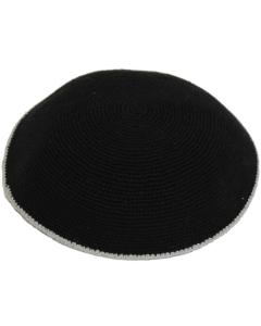 Knit Kippah Black/Grey