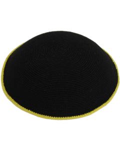 Knit Kippah Black/Yellow - 17cm