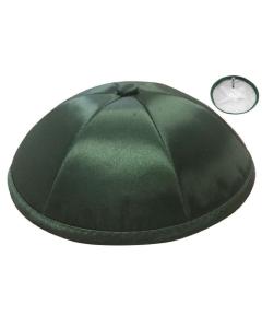 Dark Green Deluxe Satin Kippah (Dozen)