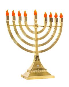 Classic LED Menorah 11.5" - Gold