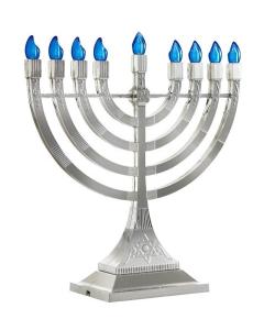 Classic LED Menorah  - Silver