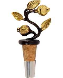 Copper Pomegranate Branch Wine Bottle Cork - Yair Emanuel Collection