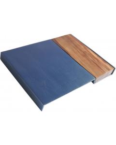 Aluminum and Wood Challah Board - Blue - Yair Emanuel Collection