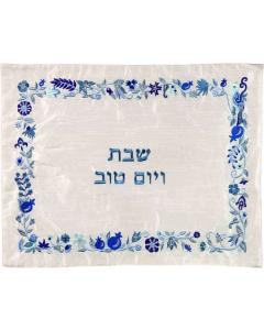 Machine Embroidered Challa Cover - Floral Blue