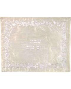 Machine Embroidered Challa Cover - Floral White