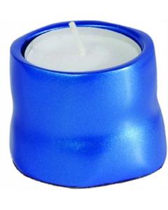 Anodized Aluminum Tea Light Single Candle Holder - Dark Blue - Yair Emanuel Collection