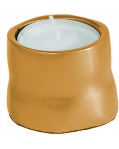 Anodized Aluminum Tea Light Single Candle Holder - Gold - Yair Emanuel Collection
