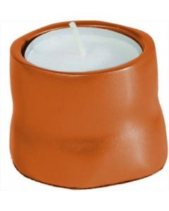 Anodized Aluminum Tea Light Single Candle Holder - Orange - Yair Emanuel Collection