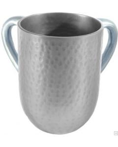 Aluminum Hammered Large Washing Cup - Silver