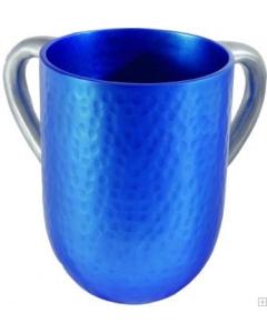 Aluminum Hammered Large Washing Cup -  Blue