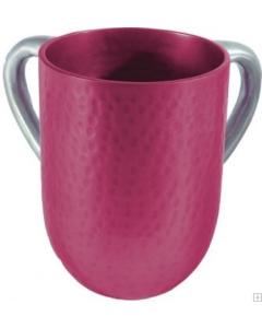 Aluminum Hammered Large Washing Cup - Maroon