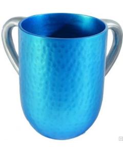 Aluminum Hammered Large Washing Cup - Turquoise