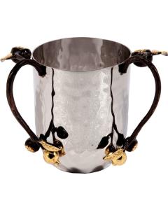Hammered Washing Cup with Pomegranate Branches