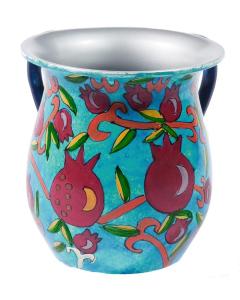 Emanuel Painted Aluminum Washing Cup - Pomegranates - Yair Emanuel Collection