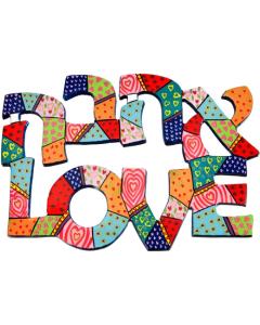 Ahava - Love Hand Painted Laser Cut Wall Decoration - Yair Emanuel