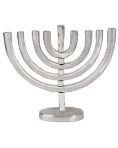 Anodized Aluminum Hanukkah Menorah - Silver