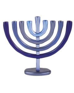 Anodized Aluminum Hanukkah Menorah - Blue