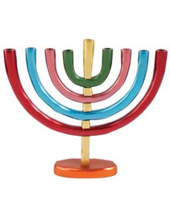 Anodized Aluminum Hanukkah Menorah - Colorful