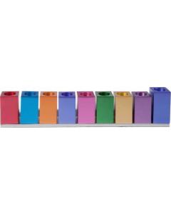Anodized Aluminum Hanukkah Menorah Cubes - Multicolor