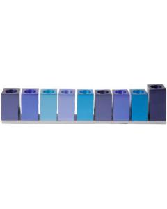 Anodized Aluminum Hanukkah Menorah Cubes- Blue