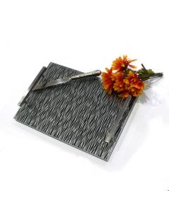Lucite Challah Board - Silver/Navy