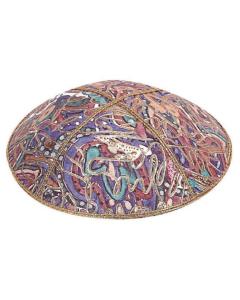 Fancy Leather kippah - 118