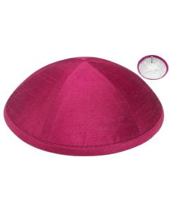 Fuscia Raw Silk Kippah (Sold by Dozen)