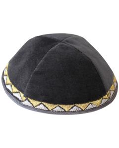 Kippah Triangle Grey Velvet