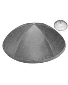 Grey Raw Silk Kippah (Sold by Dozen)