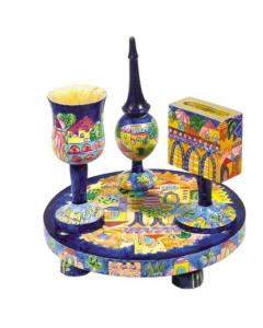 Wooden Havdallah Set - Oriental Jerusalem