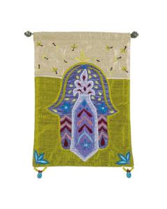 Wall Hanging - Hamsa Flower Green