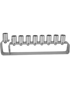 Anodized Aluminum Hanukkah Menorah - Frame Silver