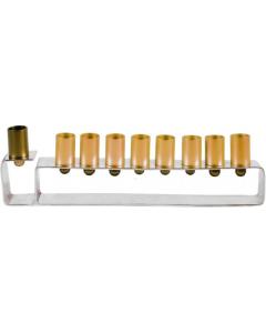 Anodized Aluminum Hanukkah Menorah - Frame Gold
