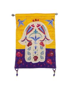 Small Wall Hanging - Hamsa Orange/Blue