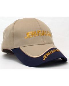 Tan and Navy Cap - Jerusalem