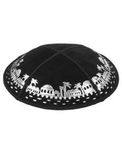 Silver Foil Jerusalem Border Kippah