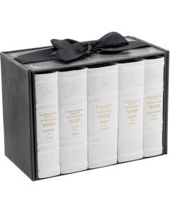 Machzor 5 Vol. Schottenstein Interlinear Mid Size Ashkenaz Faux Leather - White