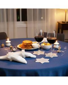 Resin Snow Drift Star of David Napkin Rings 4pk