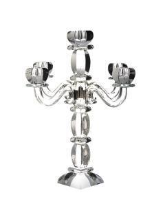 Clear Crystal and Silver 5 Branch Candelabra