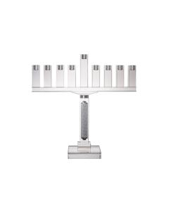 Large Crystal Oil Menorah with Sterling Silver Accents