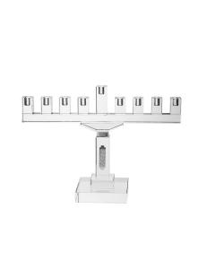 Crystal & Sterling Silver Oil Menorah 10.5" H