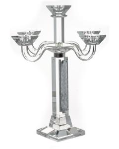Crystal And Silver 5 Branch Candelabra