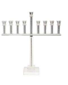 Crystal & Stone Oil Menorah 20" H