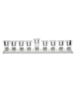 Crystal Oil Menorah with Faux Stones 13.5" W