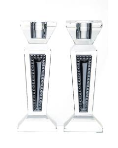 Crystal & Sterling Silver Candlesticks