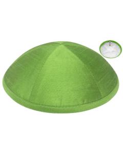 Lime Green Raw Silk Kippah (Sold by Dozen)