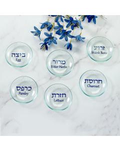 Round Glass Seder Plate Liners - Set of 6