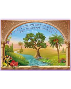 Ilan Bameh Avarechecha Beautiful Laminated Sukkah Poster
