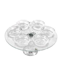 Crystal Seder Plate on 5" Pedestal