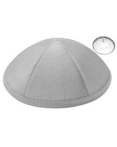 Light Grey Raw Silk Kippah (Sold by Dozen)
